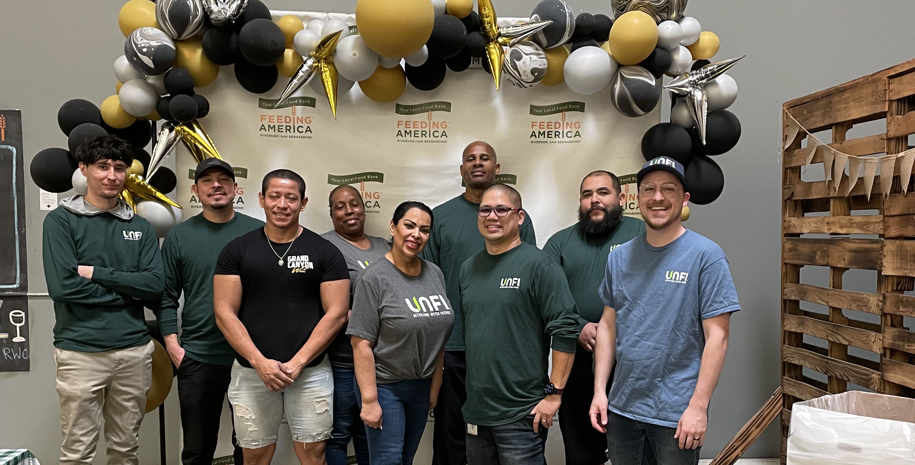 Associates from UNFI's Riverside, California distribution center at a Feeding America food bank.